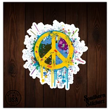 Peace Sign Splatter - Vinyl Decal Sticker - Car Window Laptop - ebn9195