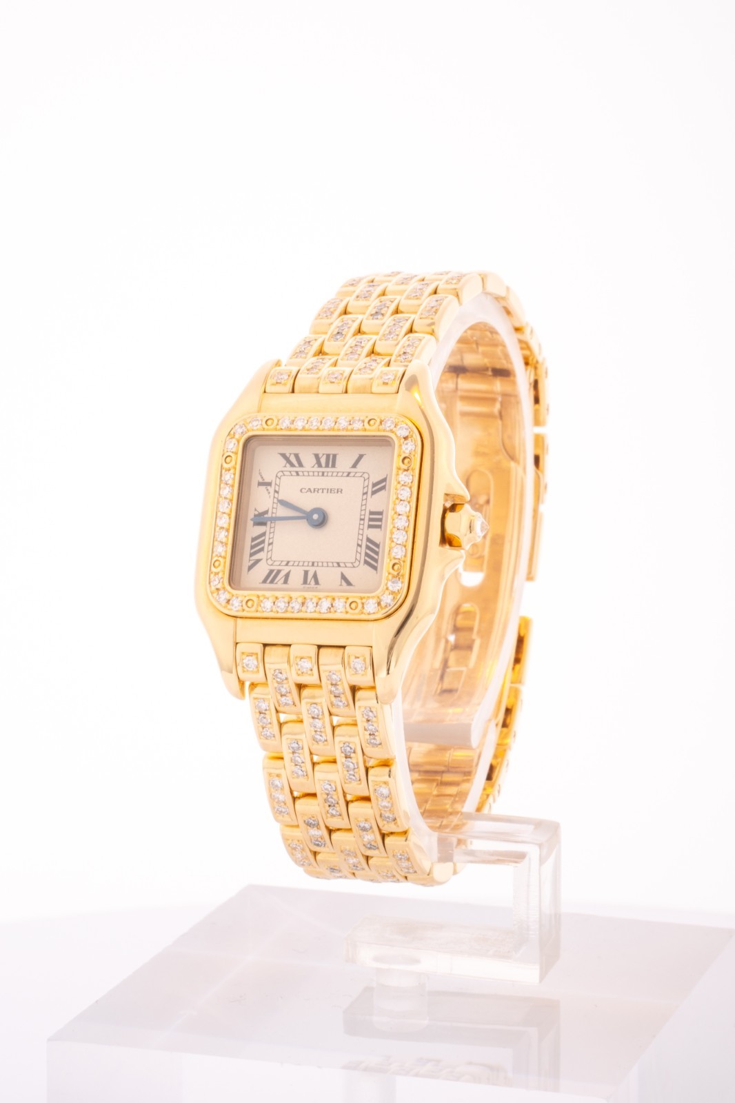 Cartier Panthere Watch 22mm Factory Diamond 18k Yellow Gold Cartier Service