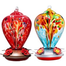 2 Packs Hummingbird Feeder for Outdoors Hanging Ant and Bee Proof, 34OZ Hand ...