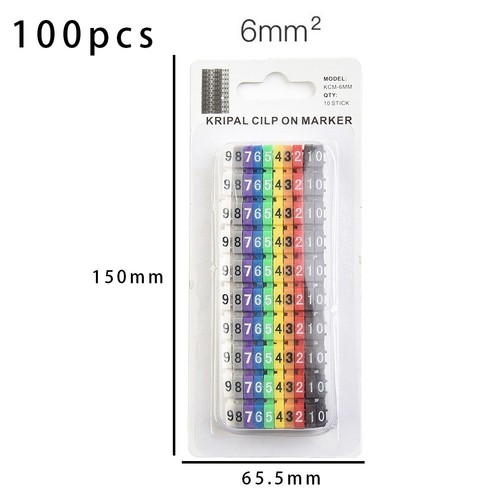 100 Piezas Marcadores de Cable Colorido Tipo C Número Etiqueta Etiqueta Etiqueta Para Cable 1.5-6mm Nuevo - Imagen 6 de 61