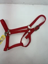 New Tex Tan Red Nylon Horse Halter Full #0723832 LLL-600