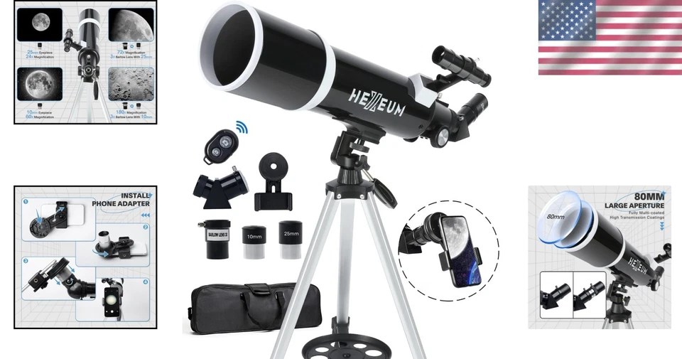 80mm Aperture Telescope for Adults & Beginners - Image 2 of 4