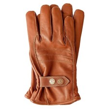 Riparo Men's Winter Nappa Leather Dress Driving Riding Gloves Large Brown