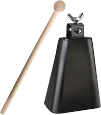 Steel Cowbell with Stick, Noise Makers Hand Metal Percussion Cow Bells for Drum