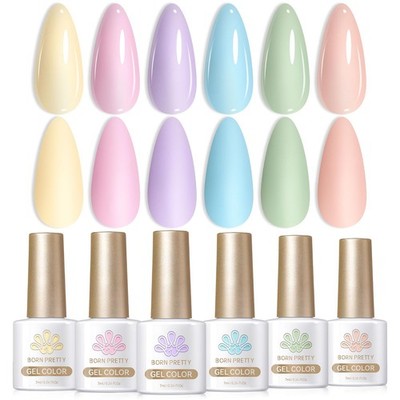 Born Pretty Pastel Gel Nail Polish Set 0.04 Fl Oz (Pack of 6), Candy Paradise