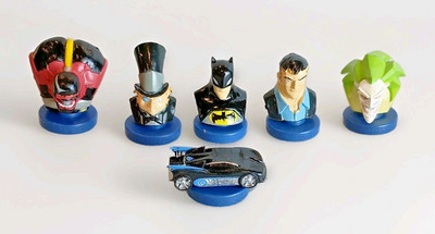 Set of 6 DC Batman Animated Cartoon Vending Machine Busts Figures NOS 2005 New