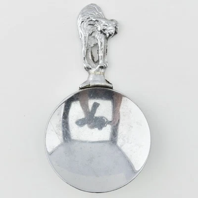 VTG Cat Tea Caddy Spoon Silver Steel Classic - Image 1 of 4