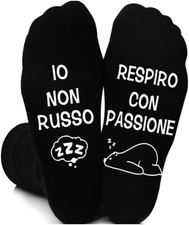 Festa Del Papa Idee Regalo, Calzini Uomo Divertenti IO NON RUSSO RESPIRO CON PAS
