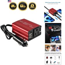 150W Car Power Inverter 12V DC to 110V AC Converter Vehicle Adapter Plug Outl...