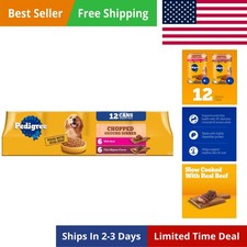 Chopped Ground Dinner Wet Dog Food Filet Mignon  Beef Variety Pack, Canned D...