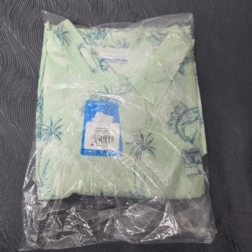 Coulmbia PFG Super Slack Tide Shirt Mens XXL NWT Green Marlin Hut Palm Tree image 2