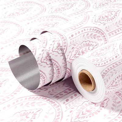 Boho Peel and Stick Vinyl Wallpaper,Modern Waterproof 17.7'' x 118.1'' Pink