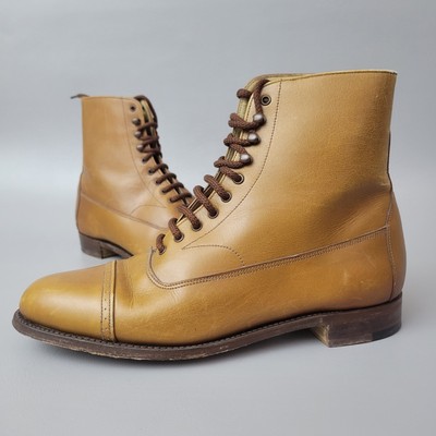 靴 GRENSON made in England Vintage Grenson Cap Toe Boots Mens UK 6D US 7 Leather Quality Made