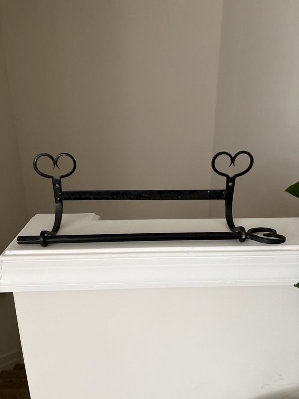 Hand Forged, Black, Wrought Iron Paper Towel Holder Wall Mount, One Of A Kind! ￼