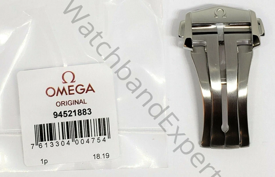 Correa de reloj Omega Seamaster original de 20 mm de goma negra y cierre de despliegue Foto 4 de 4