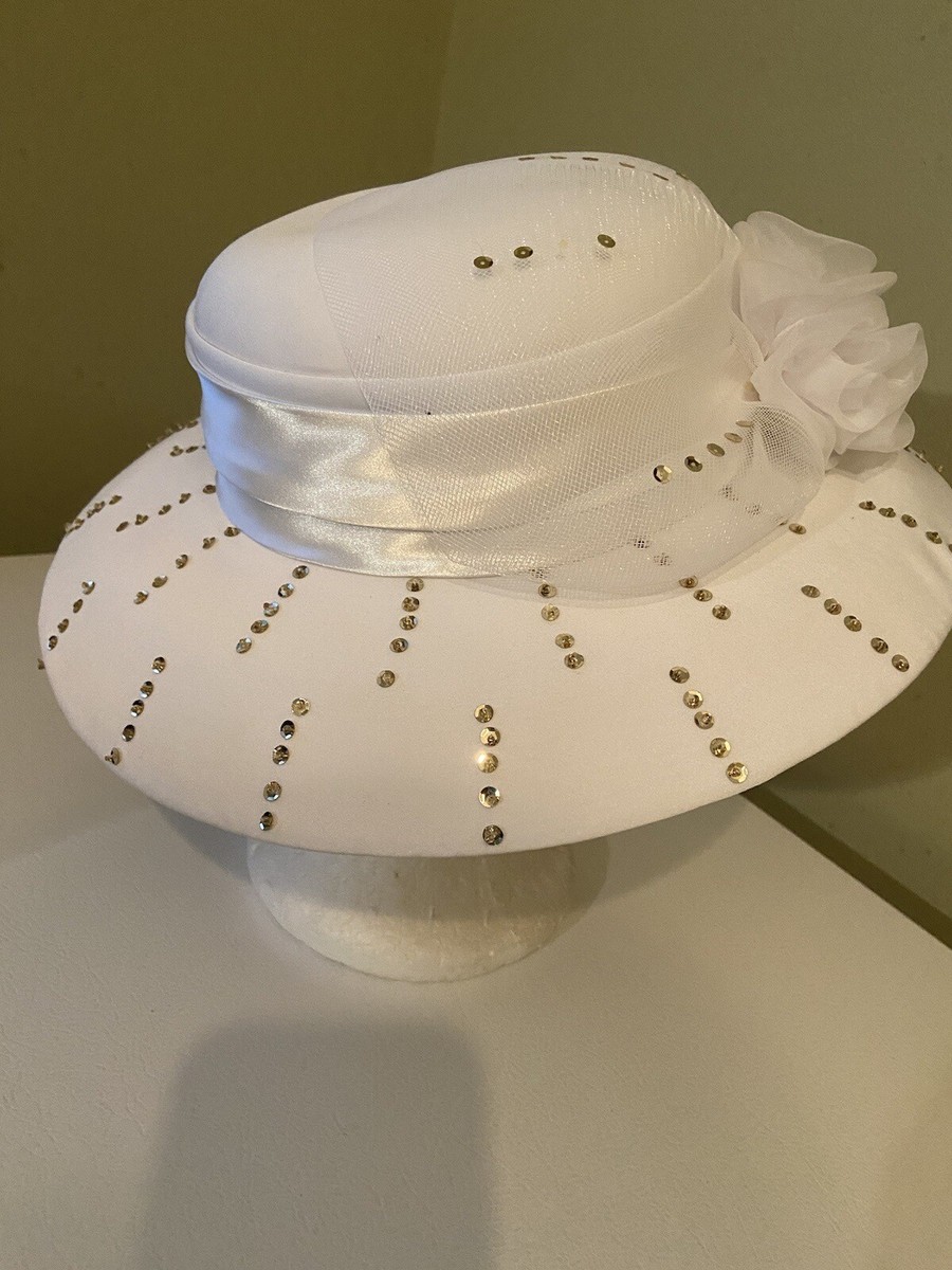 Beautiful NWT White Church Dress Hat By Donna Vinci | eBay display picture 2