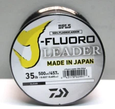 Daiwa J-Fluoro Leader - 500 yd. - 35lb. Test - 0.605 mm Diameter. NEW SEALED