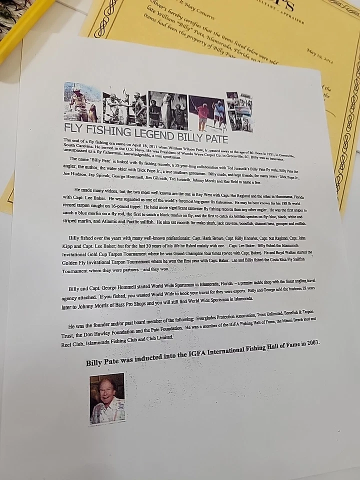 Billy Pate Estate Tibor pesca con mosca x48+ moscas Bluefish en alta mar 2 x estuches certificado de autenticidad Foto 3 de 4
