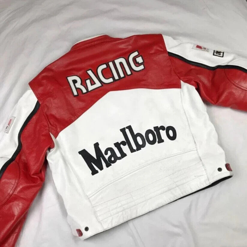 Men Marlboro Vintage Cow Leather Jacket Custom Made With Men Marlboro Vintage Cow Leather Jacket Custom Made With
