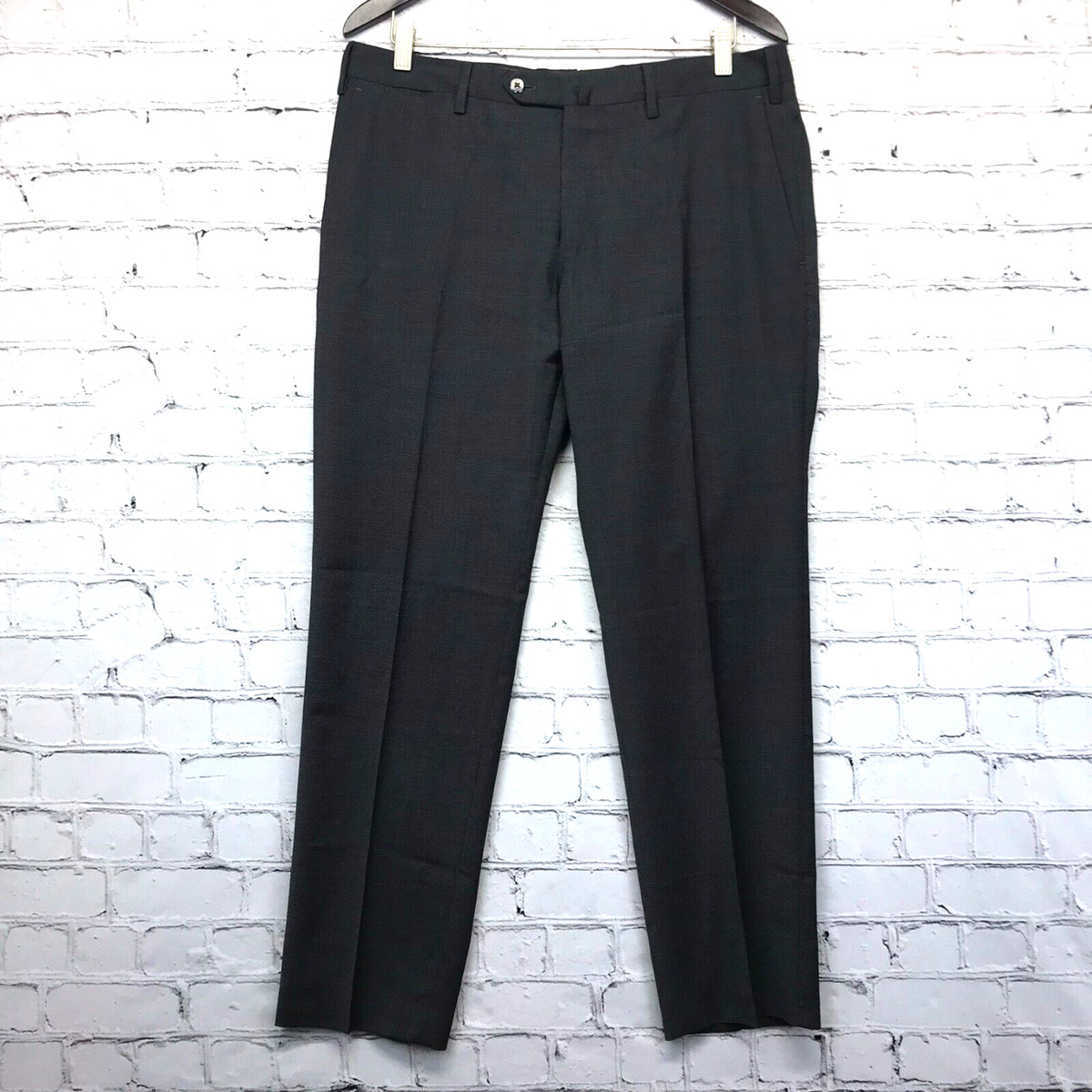 PT01 Pants Mens 50 Fits US 34W Slim Fit Traveller Wool Blend