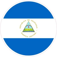 (NOT A PATCH) Nicaragua Country Round Flag Heat Transfer Vinyl Iron On HTV