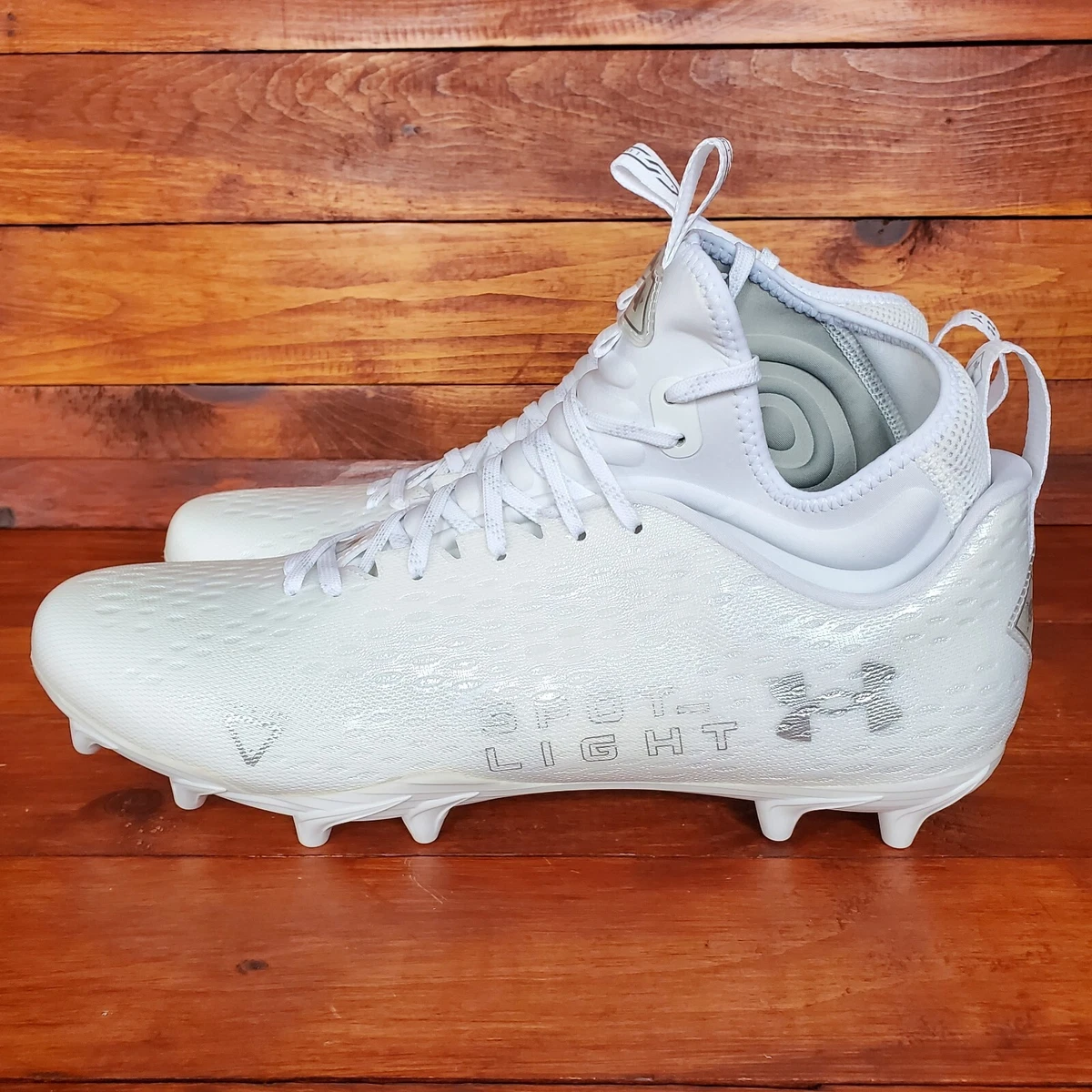 Ua spotlight store cleats white