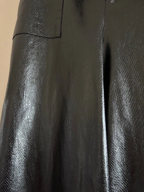 Ramy Brook Mujer Imitación Cuero Cinturón Pierna Ancha Pantalones US Talla 4 Foto 3 de 4