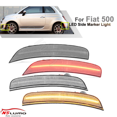 LED Front&Rear Bumper Side Marker Light For 12-17 Fiat 500 Sport