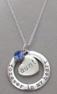 ''Forever in my heart'' - Memorial Necklace for loss of aunt