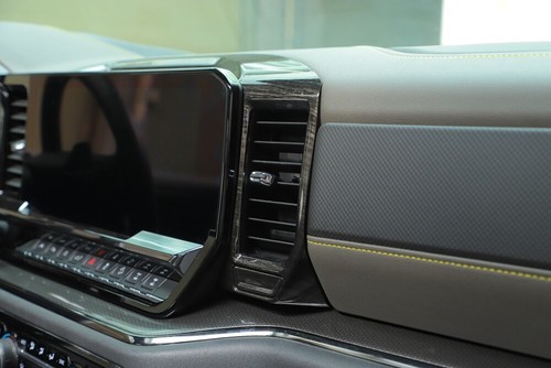 Center Console GPS Panel Frame Cover Trim For Chevy Silverado 2022+ Black Wood - Picture 9 of 15
