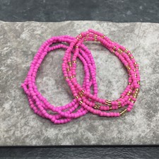 2 PC Handcrafted Waist Beads Jewelry African Bohemia Bracelets Anklet New 4656