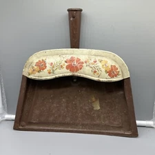 Vintage Retro JV REED Metal Dust Pan Flower Country Folk Design Kitchen