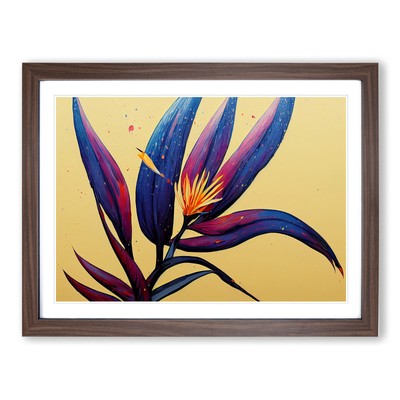Bird Of Paradise Flower Splash Vol.4 Framed Canvas Wall Art Print Poster Picture