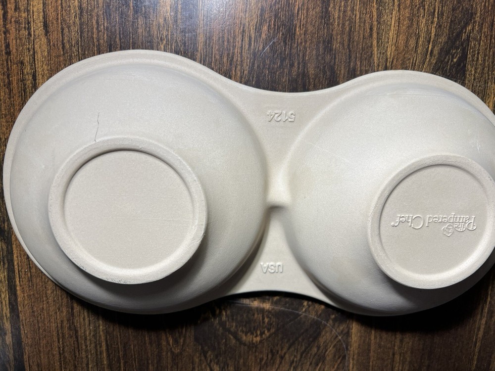 Pampered Chef Stoneware Double Egg Cooker #5124 Microwave-Safe Preowned