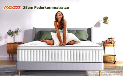 Maxzzz Matraze 120x200cm Orthopädisch Taschenfederkern 25cm H3 Mittelfest Öko-Te