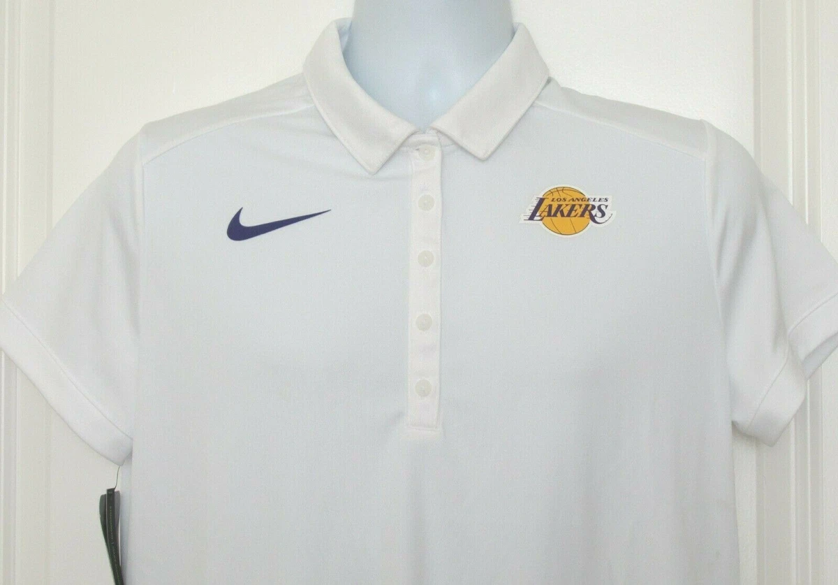 Los Angeles Lakers NBA Nike Polo Shirt White Dri-Fit Women’s Size XL NWT