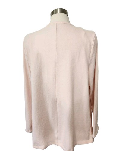 Verve Amie Womens Open Front Cardigan Sweater XL Blush Pink Knit Tassels LS - Picture 4 of 9