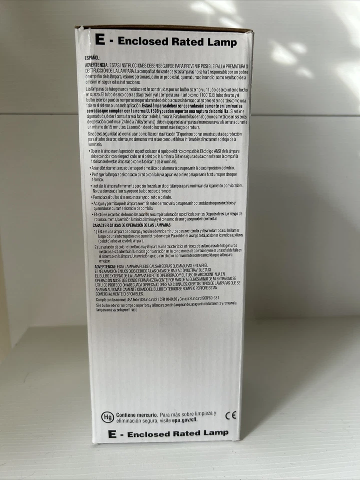 Westinghouse ED28 Mogul Base 250W Metal Halide HID Grow Bulb Lamp #37021 NEW NIB - Image 4 of 4