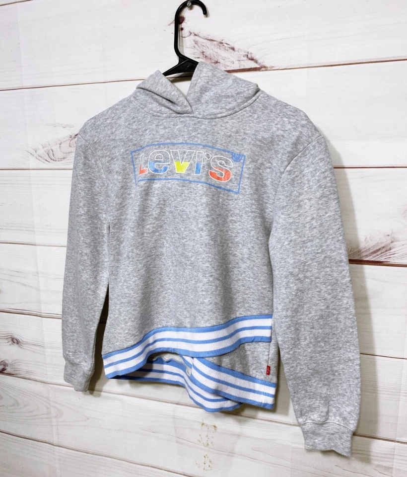 Levi's девочек толстовка с капюшоном размер L 12-13 лет серый длинным рукавом пуловер - Изображение 3 из 4