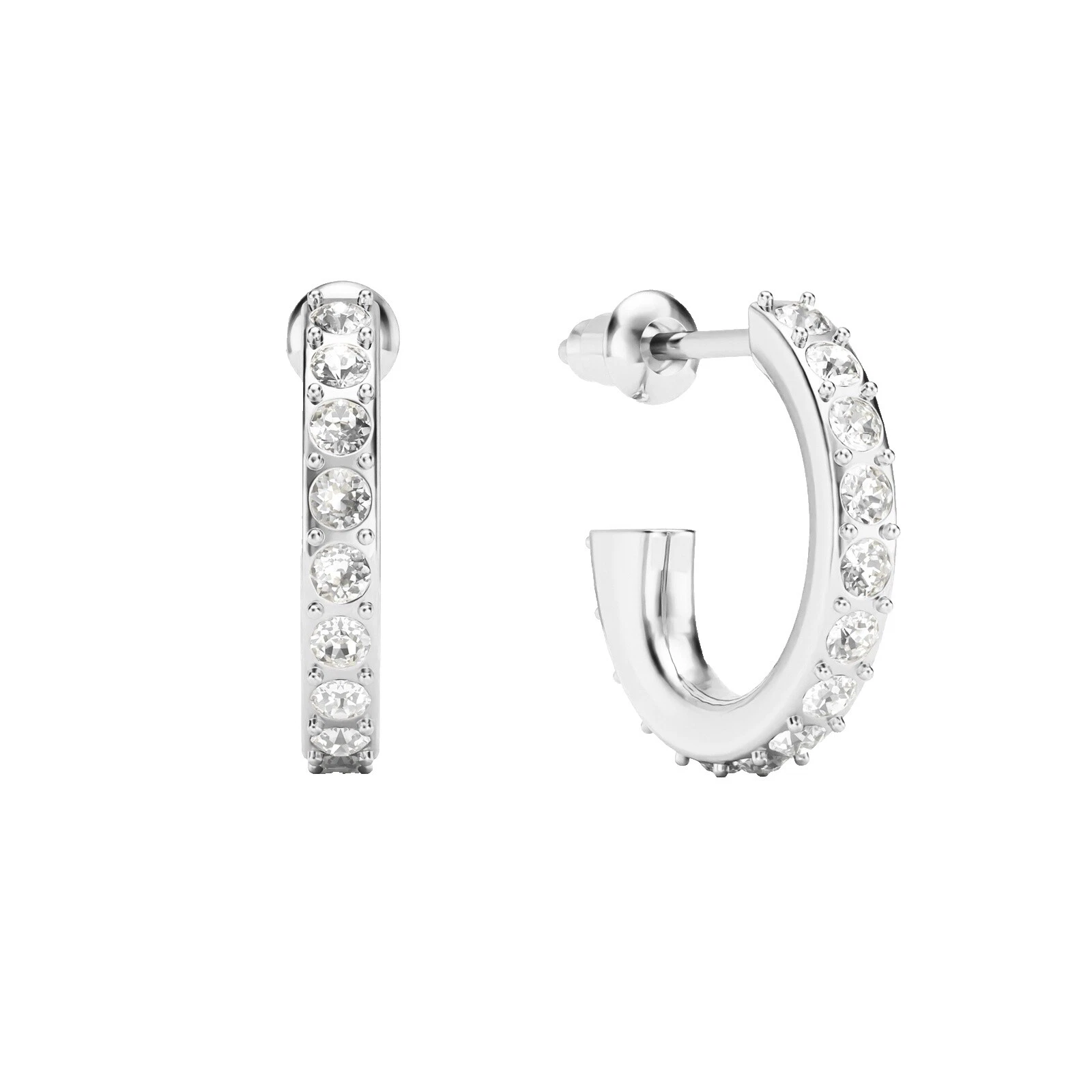 Brincos de argola de Moda de Cristal Folheado a Ródio