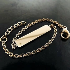 ID Bracelet 18k Rose Gold Filled Children Kids Baby Size Initial Cuff Design