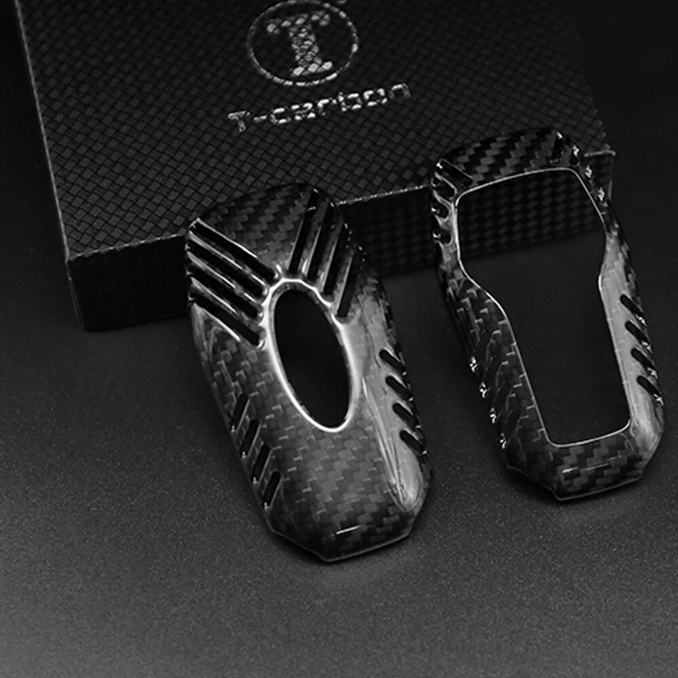 1x 4 y 5 botones Smart Key Fob fibra de carbono funda para Ford Mustang 2015-2017 Foto 4 de 4