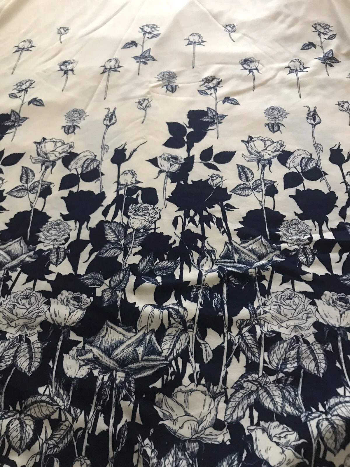 OFF WHITE Abito gonna LuLaRoe MAXI bianco sporco panna blu navy dip roses? piccolo 6 8 unicorno