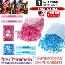 400PCS Shrink Butt Connectors Heat Shrink Spade Waterproof Wire Terminals US NEW