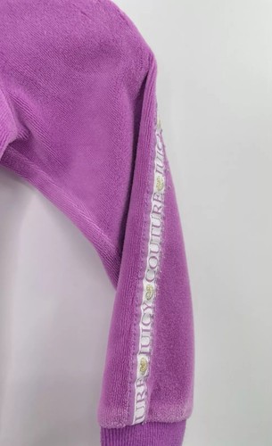 Juicy Couture Girl's Purple Velour Full Zip Hooded Track Jacket Size 4T - Picture 9 of 11