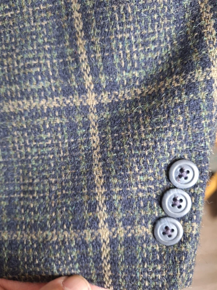 Chaqueta Blazer Eddie Bauer Para Hombre 42L Multicolor Cuadros Tweed Lana Foto 2 de 4