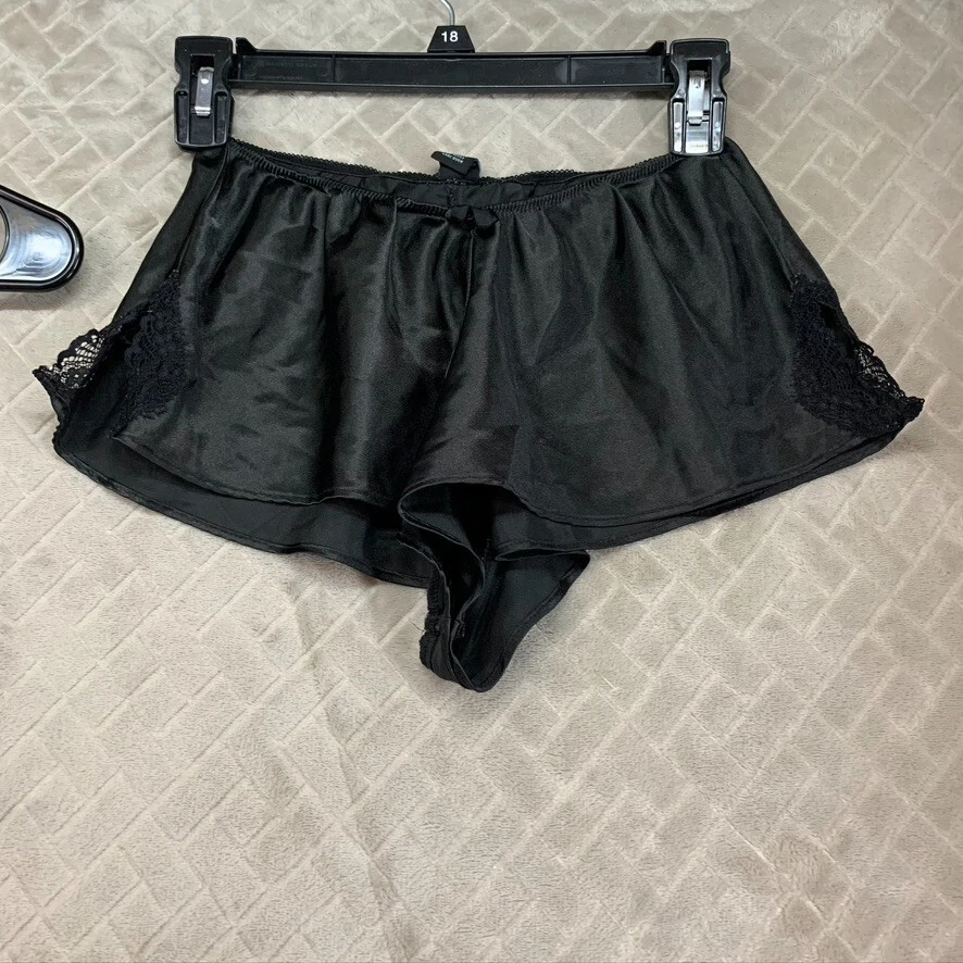 Pantalones cortos y camiseta sin mangas negros de encaje sedoso Cynthia Rowley para mujer S Foto 3 de 4