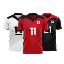 Youth Men Nishida #11 Japan Volleyball Jersey White Red Black Custom Any Names
