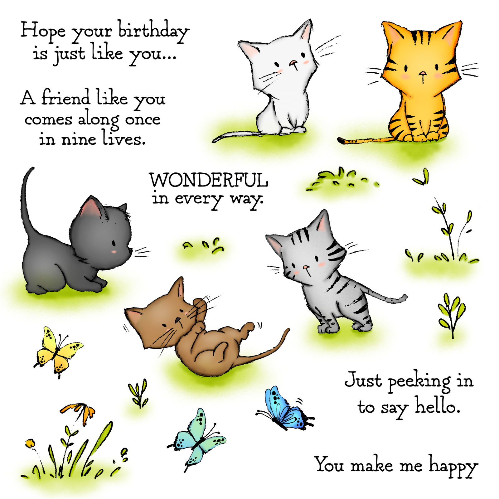 Playful Kittens Friends Metal Cutting Dies Clear Stamps Card Craft Scrapbooking