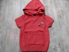 Pull PAMPOLINA à manches courtes et capuche orange taille 116 avec NEUF ST817